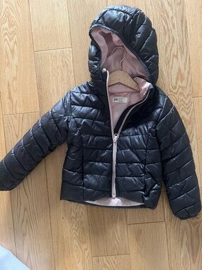 H&M Kids Black Puffer Jacket with Pink Interior